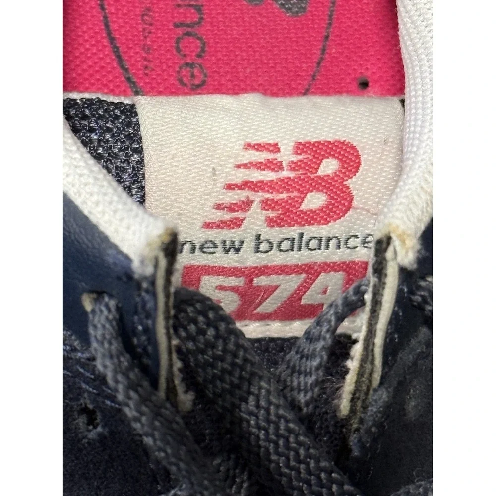 New Balance 574 Navy Pink Platform Liftstyle‎ Shoe WL574ZCB Women 9 Excellent